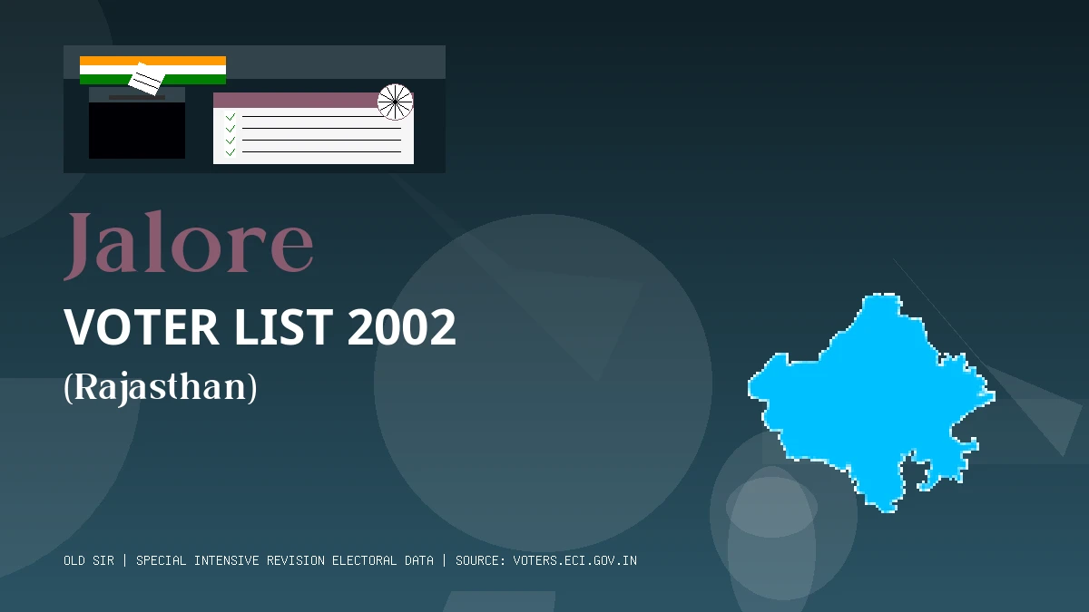 Jalore Voter List 2002 PDF Download Rajasthan