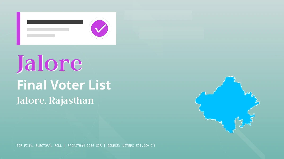 Jalore Final Voter List Rajasthan