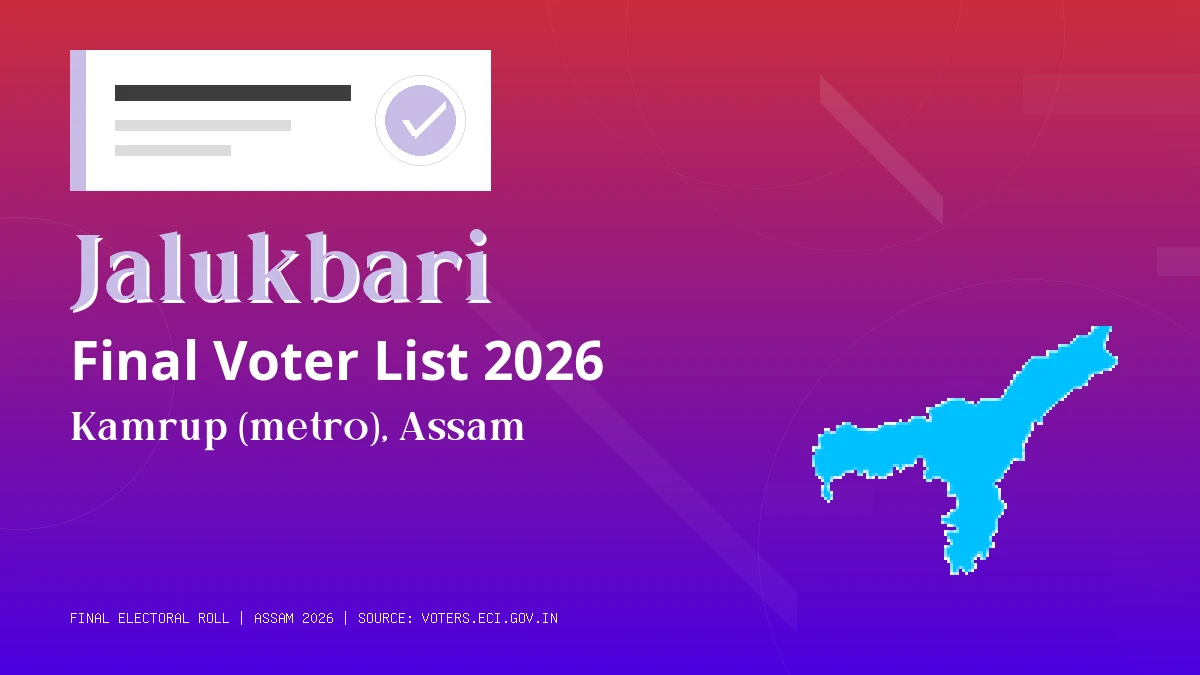 Jalukbari Final Voter List 2026 Assam