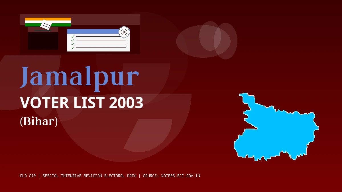 Jamalpur Voter List 2003 PDF Download Bihar
