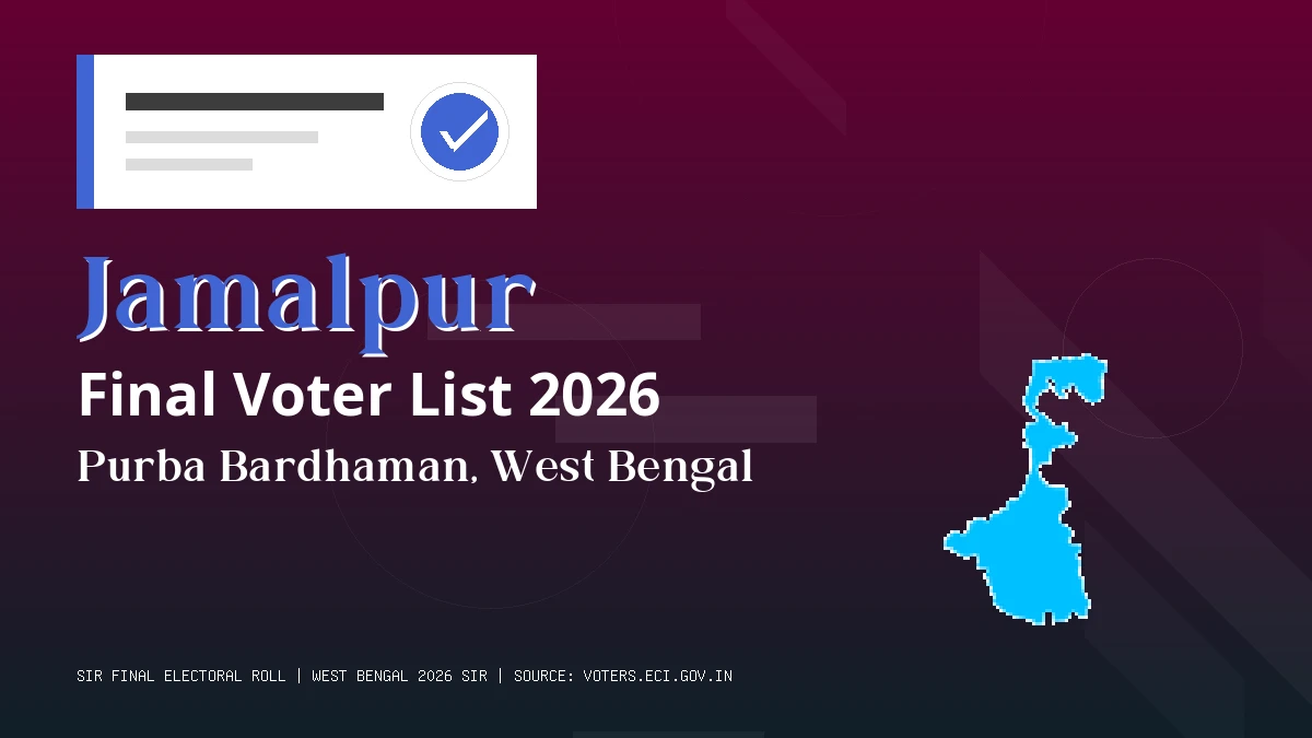 Jamalpur Final Voter List 2026 West Bengal