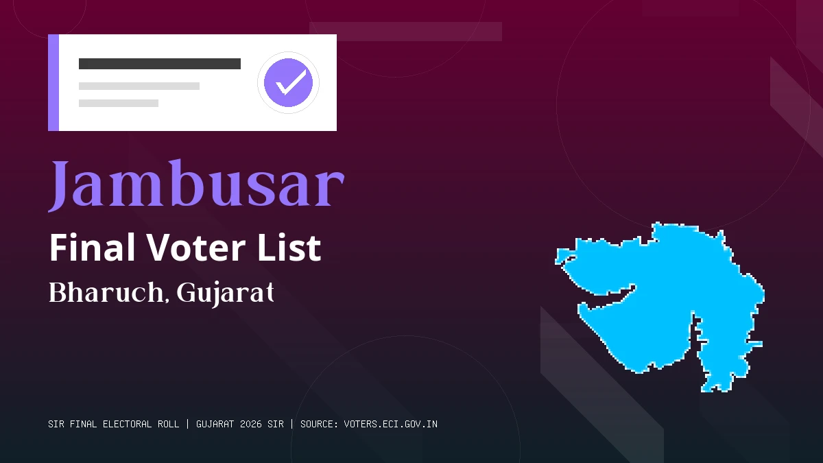 Jambusar Final Voter List Gujarat