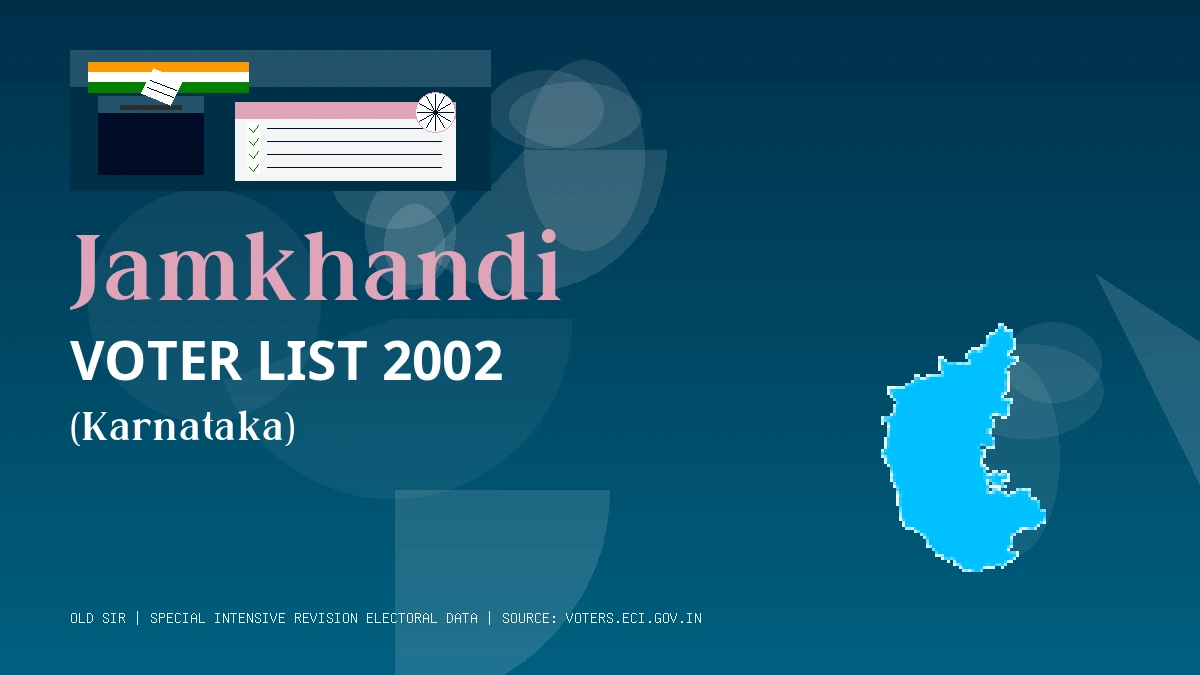 Jamkhandi Voter List 2002 PDF Download Karnataka