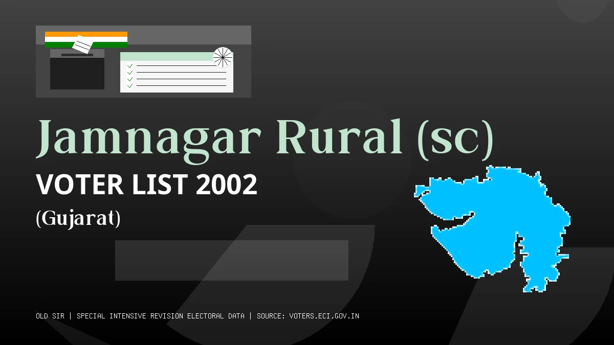 Jamnagar Rural (sc) Voter List 2002 PDF Download Gujarat