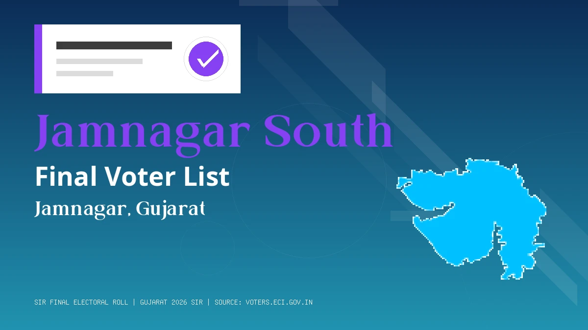 Jamnagar South Final Voter List Gujarat
