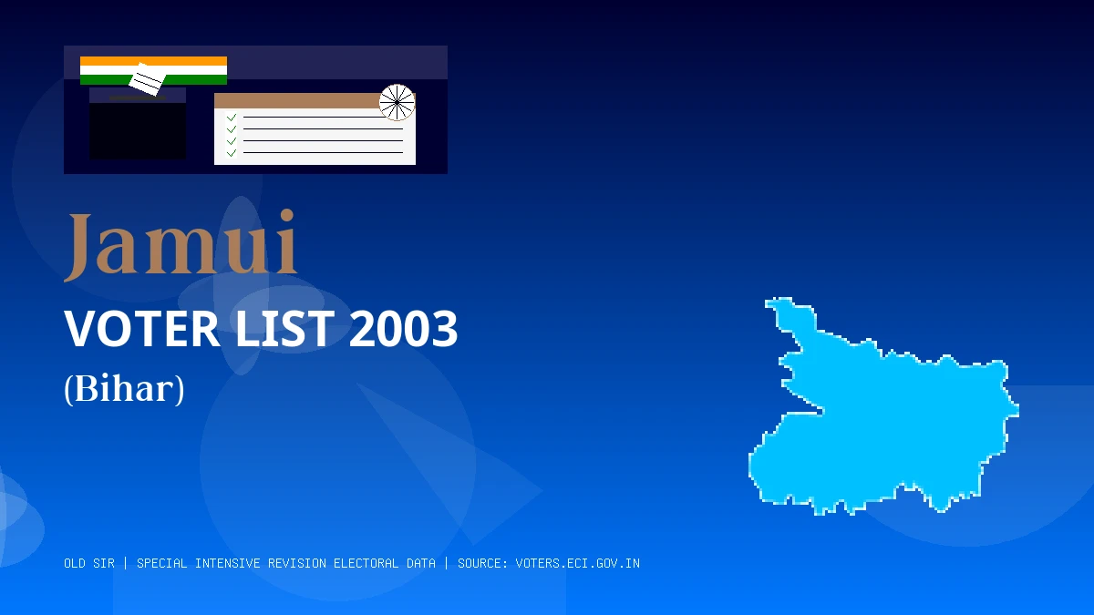 Jamui Voter List 2003 PDF Download Bihar