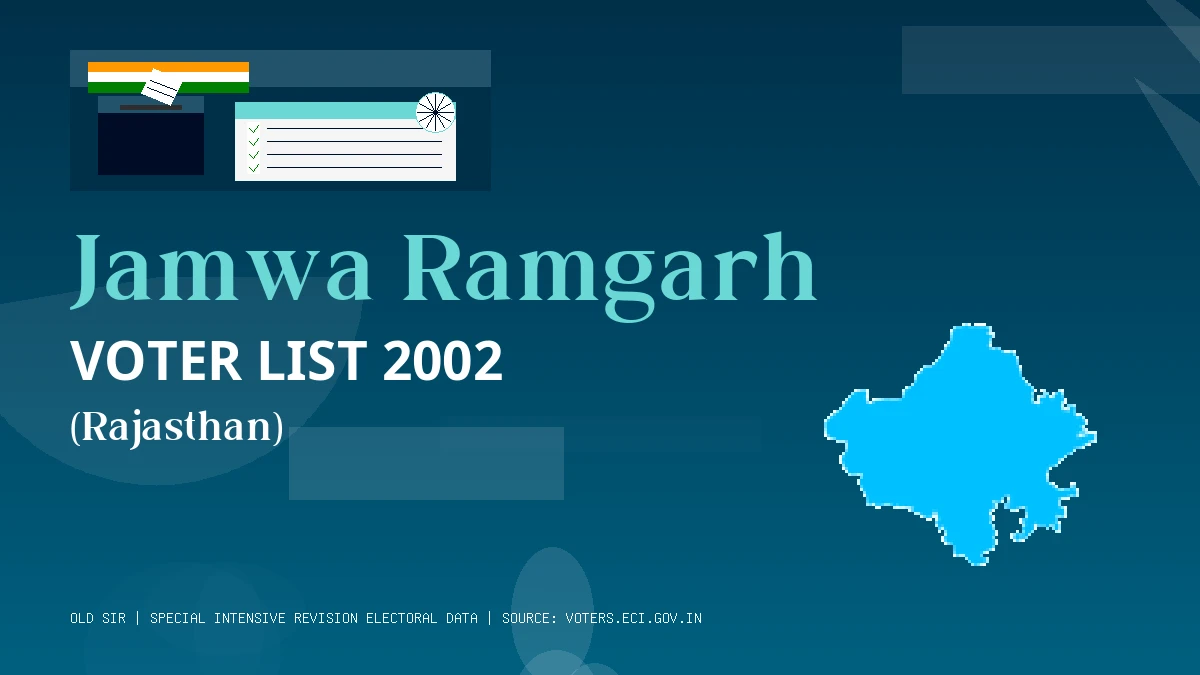 Jamwa Ramgarh Voter List 2002 PDF Download Rajasthan