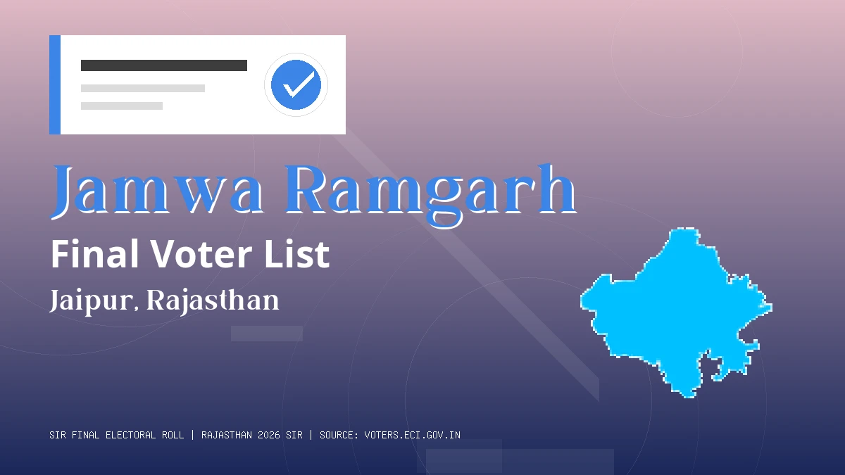 Jamwa Ramgarh Final Voter List Rajasthan