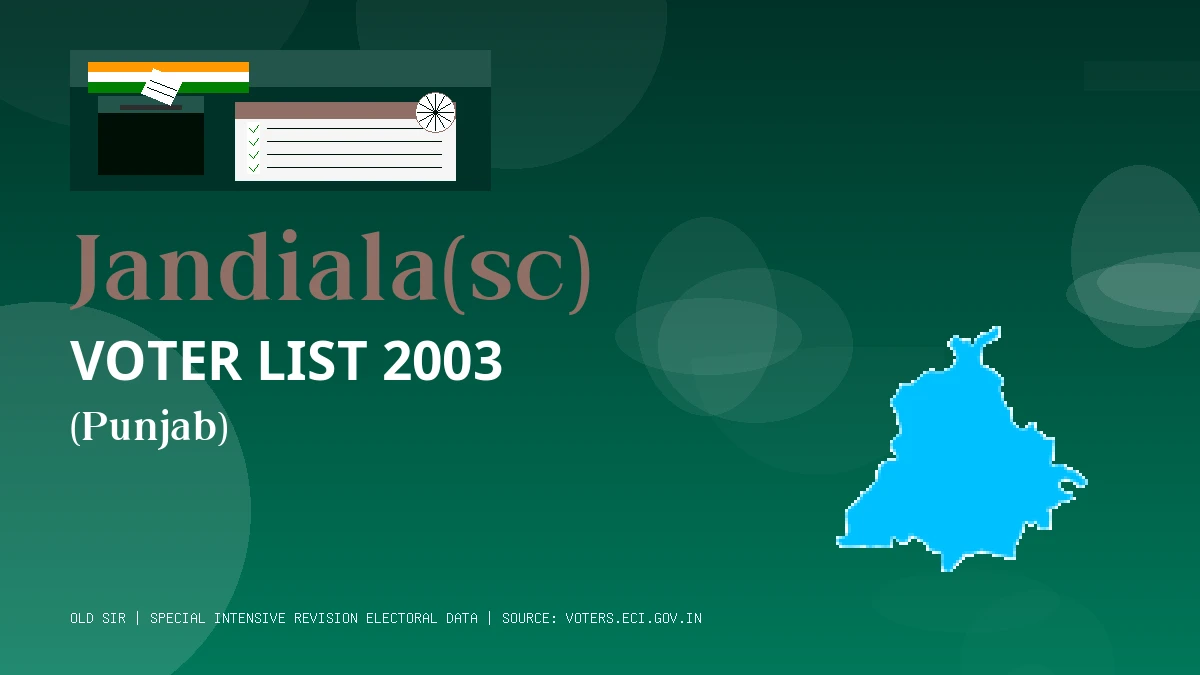 Jandiala(sc) Voter List 2003 PDF Download Punjab