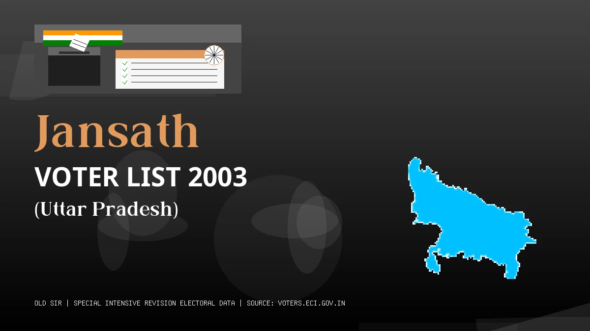 Jansath Voter List 2003 PDF Download Uttar Pradesh