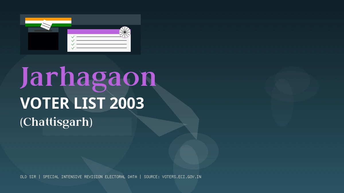 Jarhagaon Voter List 2003 PDF Download Chattisgarh