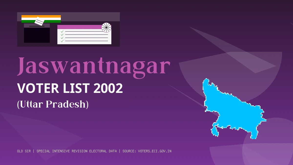 Jaswantnagar Voter List 2002 PDF Download Uttar Pradesh