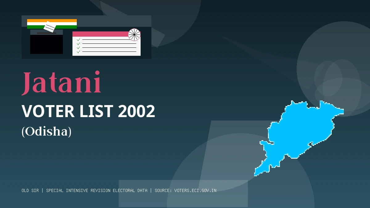 Jatani Voter List 2002 PDF Download Odisha