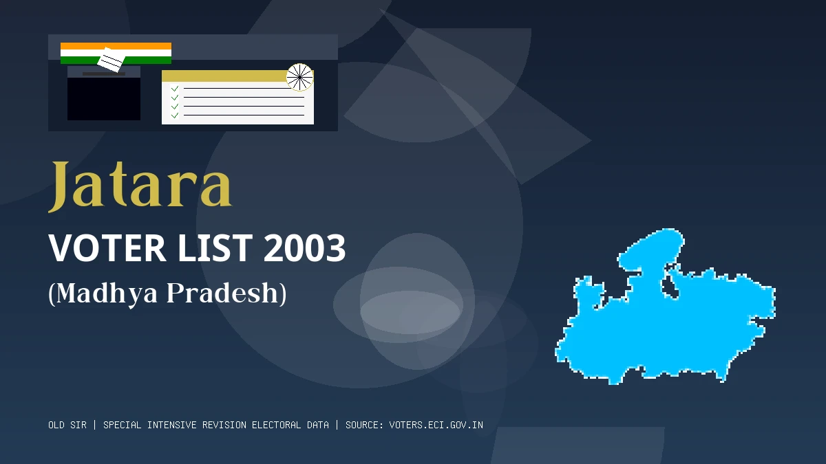 Jatara Voter List 2003 PDF Download Madhya Pradesh