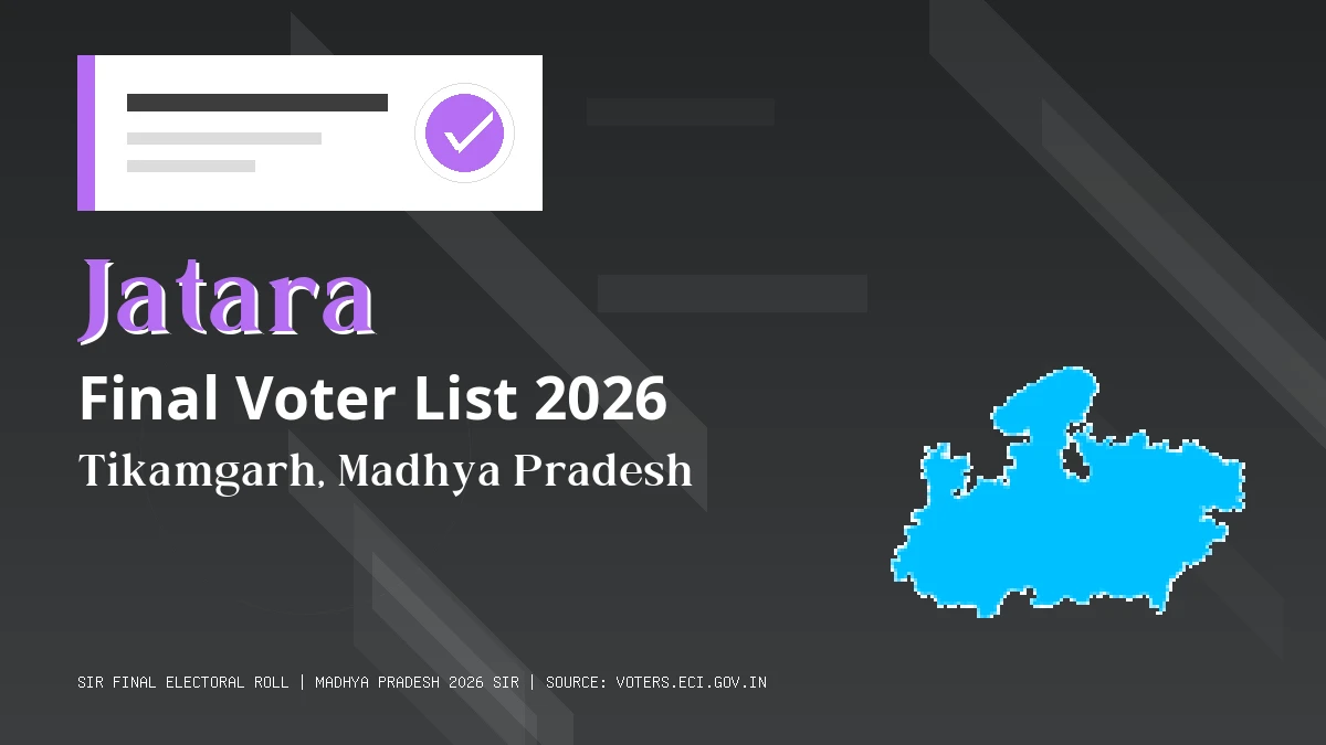 Jatara Final Voter List 2026 Madhya Pradesh