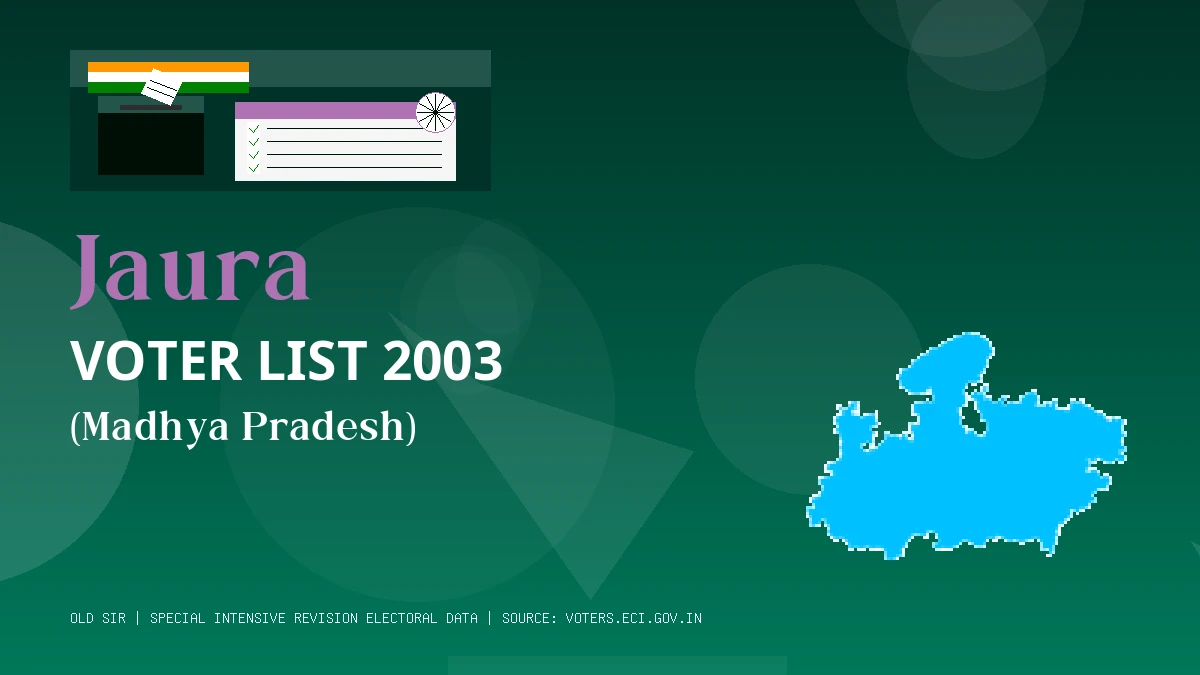 Jaura Voter List 2003 PDF Download Madhya Pradesh