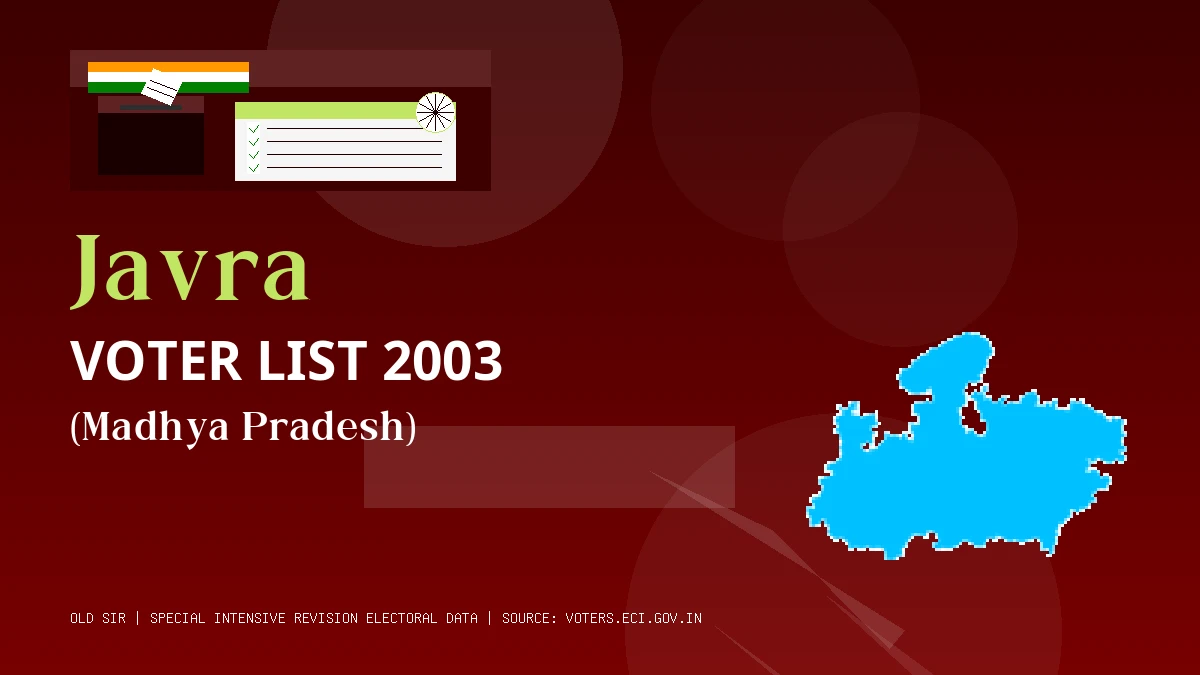 Javra Voter List 2003 PDF Download Madhya Pradesh