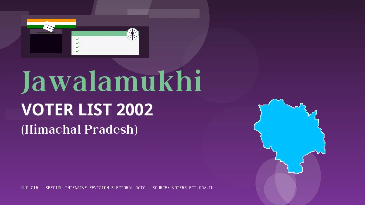Jawalamukhi Voter List 2002 PDF Download Himachal Pradesh