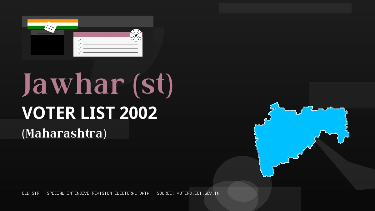 Jawhar (st) Voter List 2002 PDF Download Maharashtra