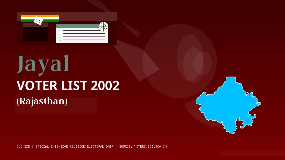 Jayal Voter List 2002 PDF Download Rajasthan