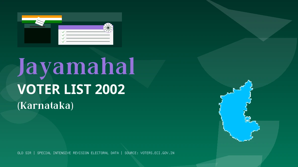 Jayamahal Voter List 2002 PDF Download Karnataka