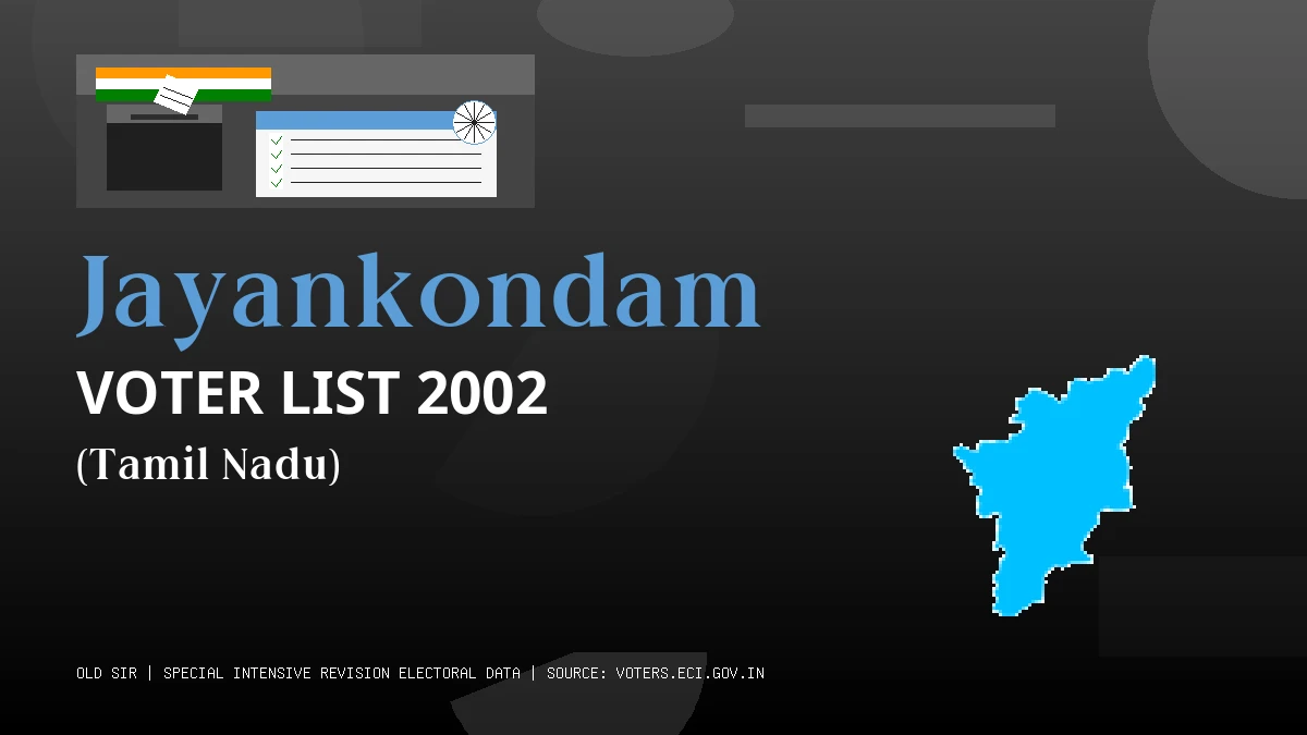 Jayankondam Voter List 2002 PDF Download Tamil Nadu