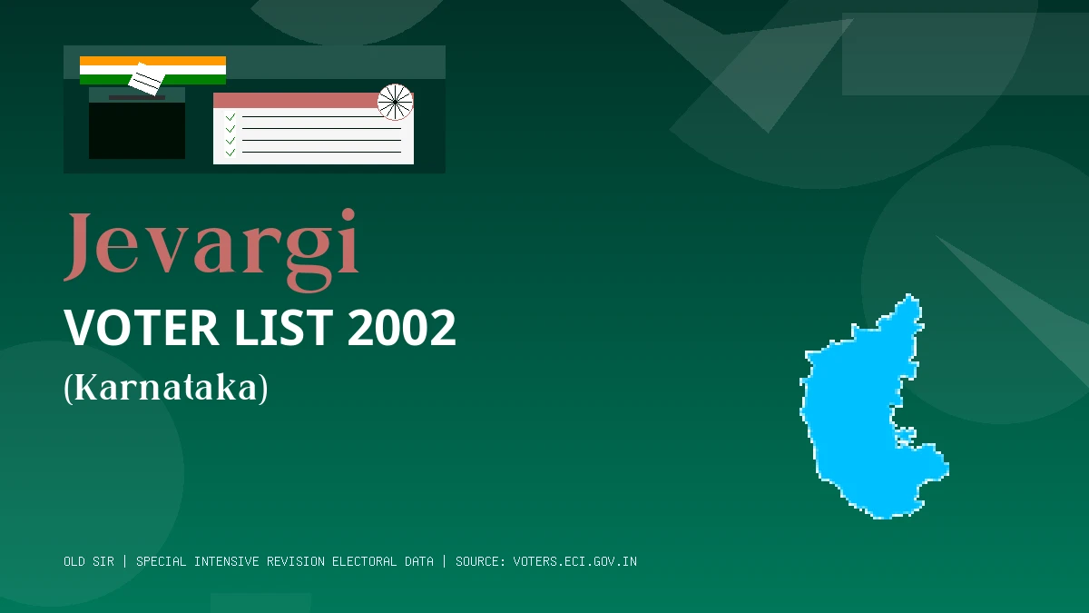Jevargi Voter List 2002 PDF Download Karnataka