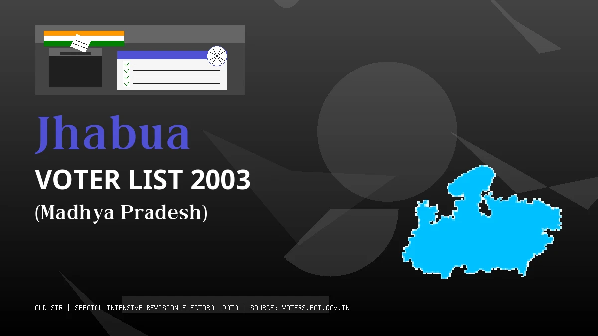 Jhabua Voter List 2003 PDF Download Madhya Pradesh
