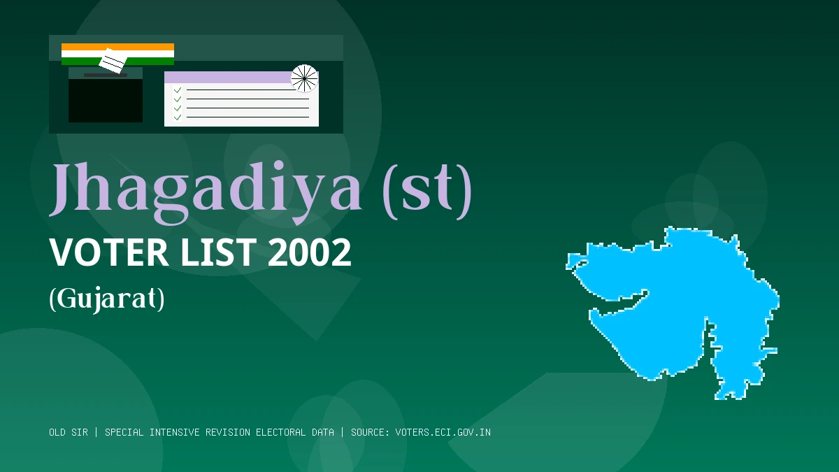 Jhagadiya (st) Voter List 2002 PDF Download Gujarat