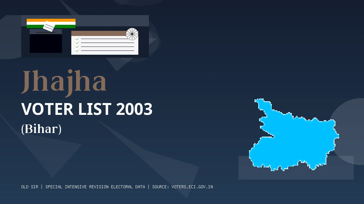 Jhajha Voter List 2003 PDF Download Bihar
