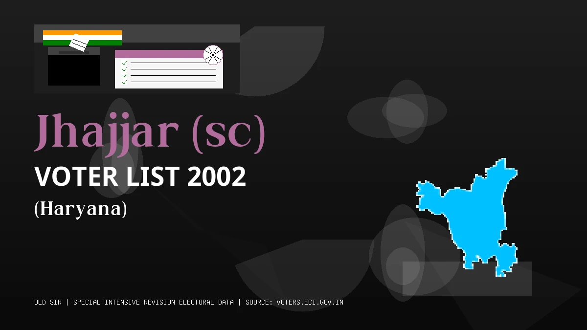 Jhajjar (sc) Voter List 2002 PDF Download Haryana