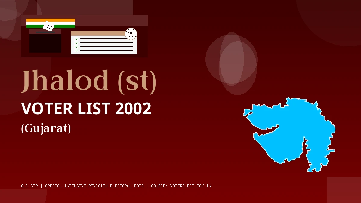 Jhalod (st) Voter List 2002 PDF Download Gujarat