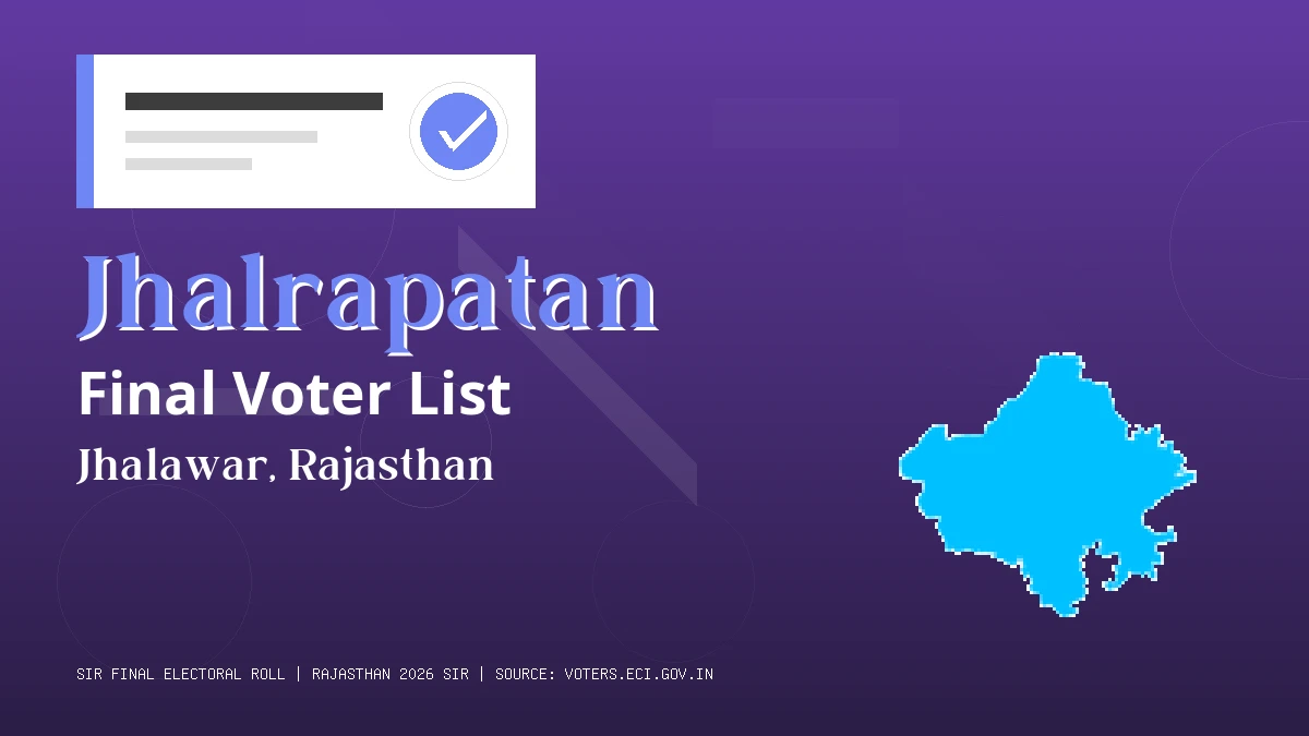 Jhalrapatan Final Voter List Rajasthan