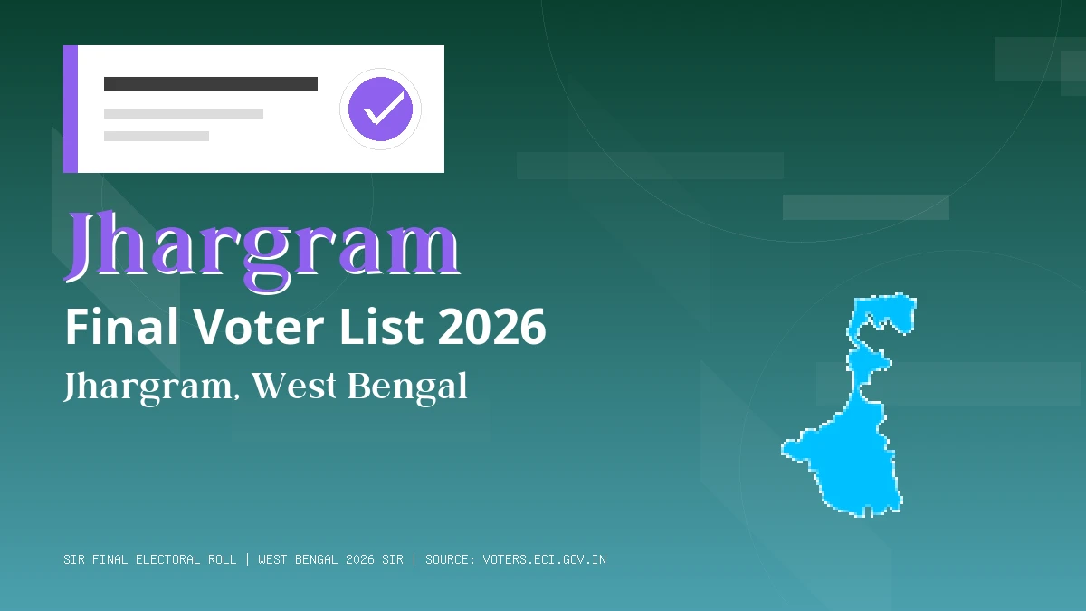 Jhargram Final Voter List 2026 West Bengal