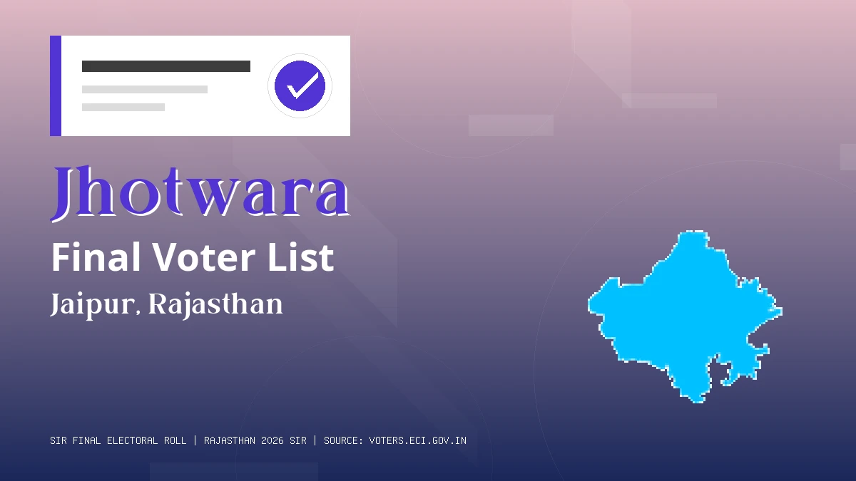 Jhotwara Final Voter List Rajasthan
