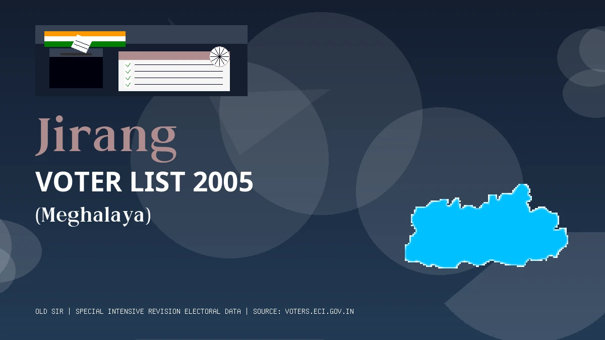Jirang Voter List 2005 PDF Download Meghalaya