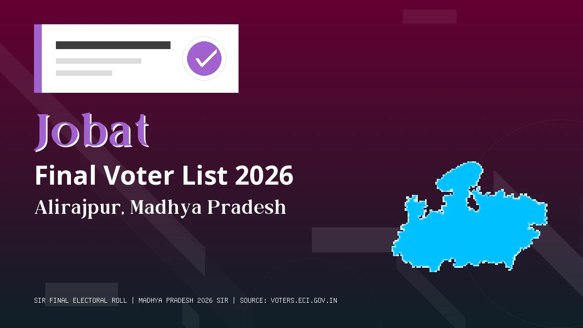 Jobat Final Voter List 2026 Madhya Pradesh