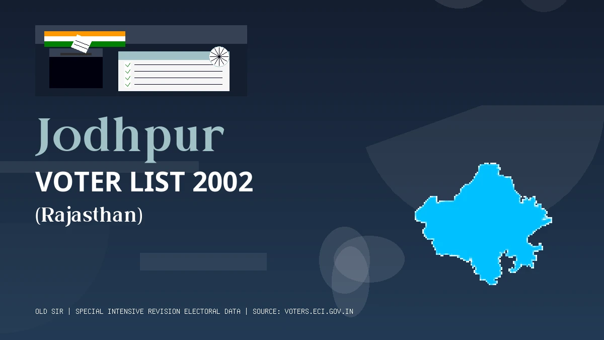 Jodhpur Voter List 2002 PDF Download Rajasthan