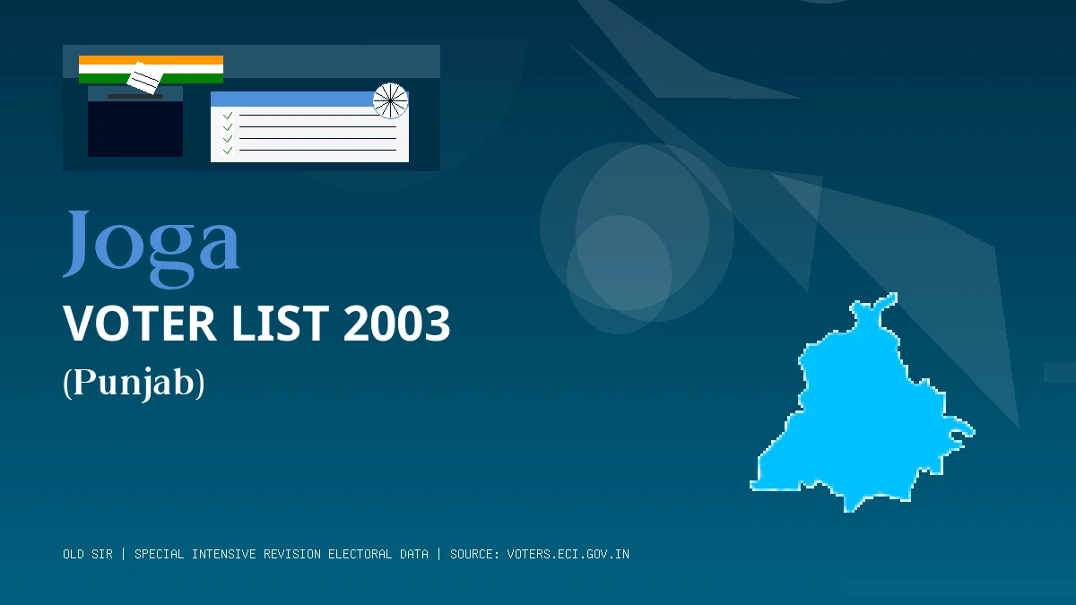 Joga Voter List 2003 PDF Download Punjab