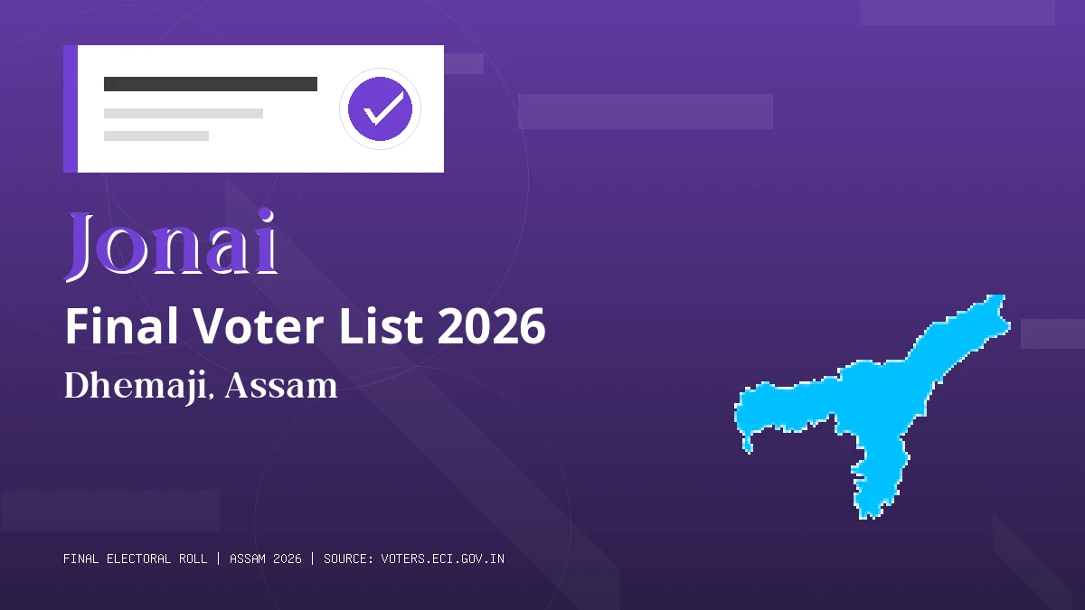 Jonai Final Voter List 2026 Assam