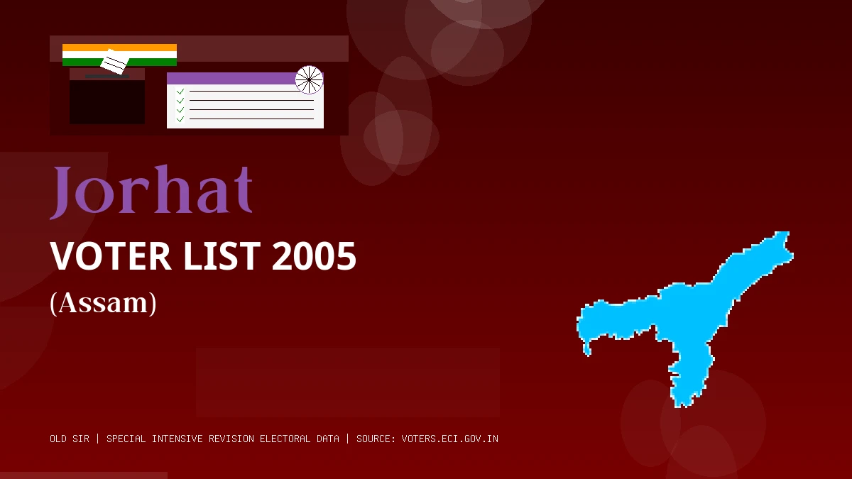 Jorhat Voter List 2005 PDF Download Assam