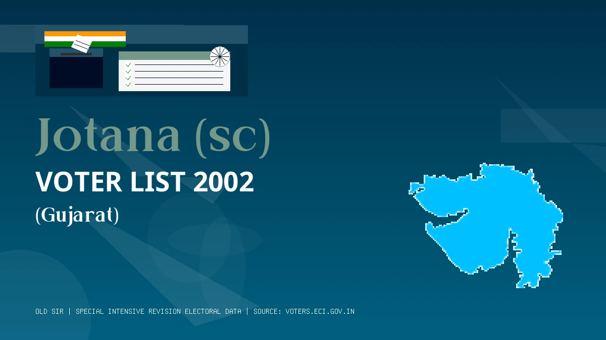 Jotana (sc) Voter List 2002 PDF Download Gujarat