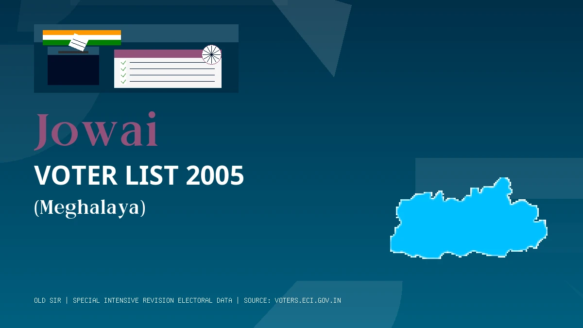 Jowai Voter List 2005 PDF Download Meghalaya