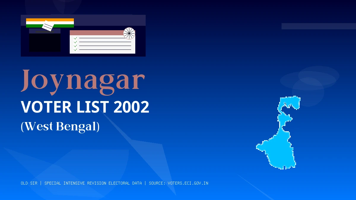 Joynagar Voter List 2002 PDF Download West Bengal