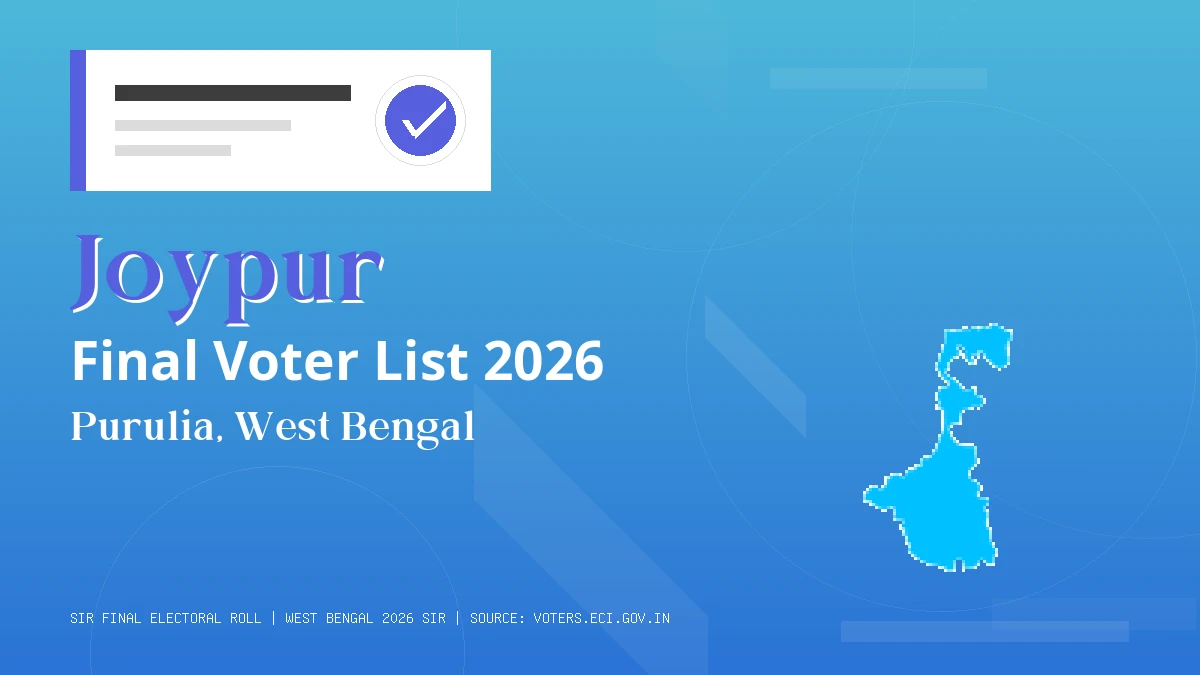 Joypur Final Voter List 2026 West Bengal