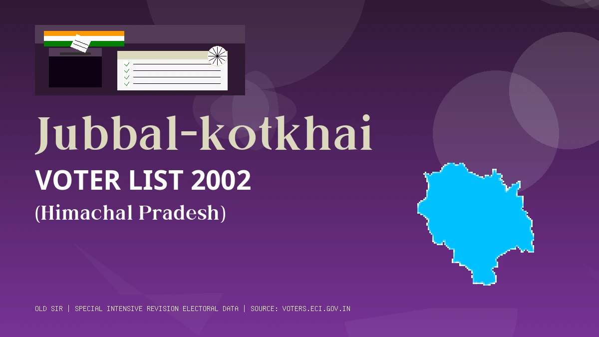 Jubbal-kotkhai Voter List 2002 PDF Download Himachal Pradesh