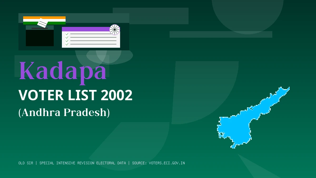 Kadapa Voter List 2002 PDF Download Andhra Pradesh