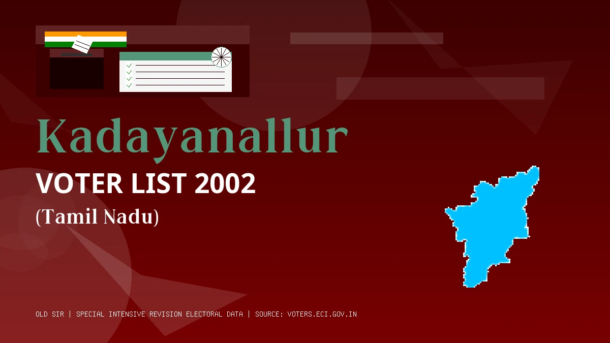 Kadayanallur Voter List 2002 PDF Download Tamil Nadu