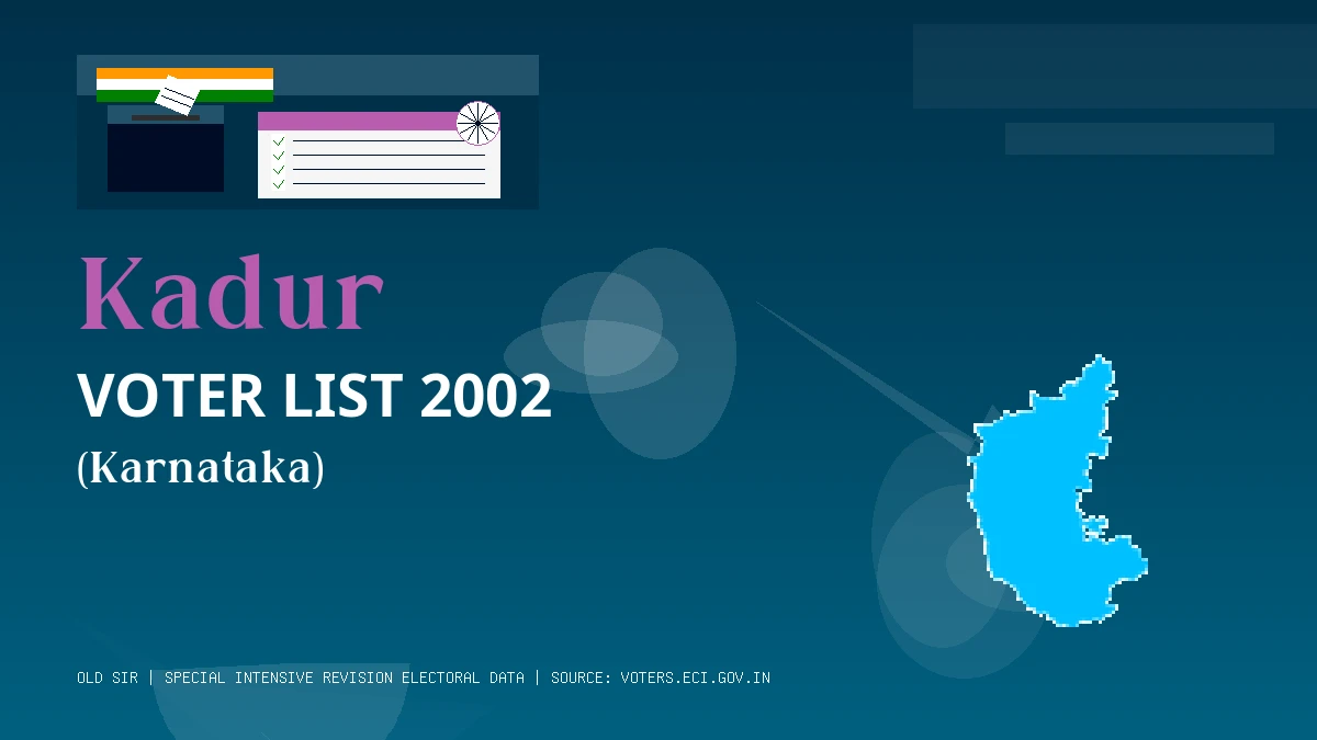 Kadur Voter List 2002 PDF Download Karnataka