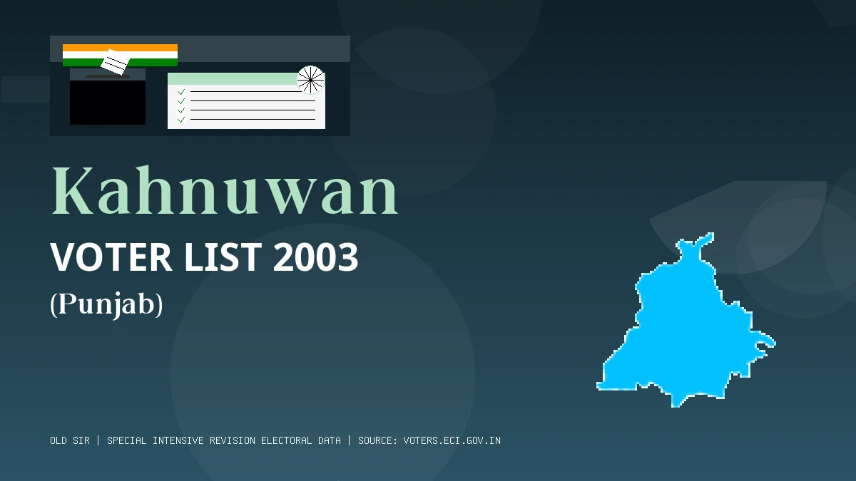Kahnuwan Voter List 2003 PDF Download Punjab